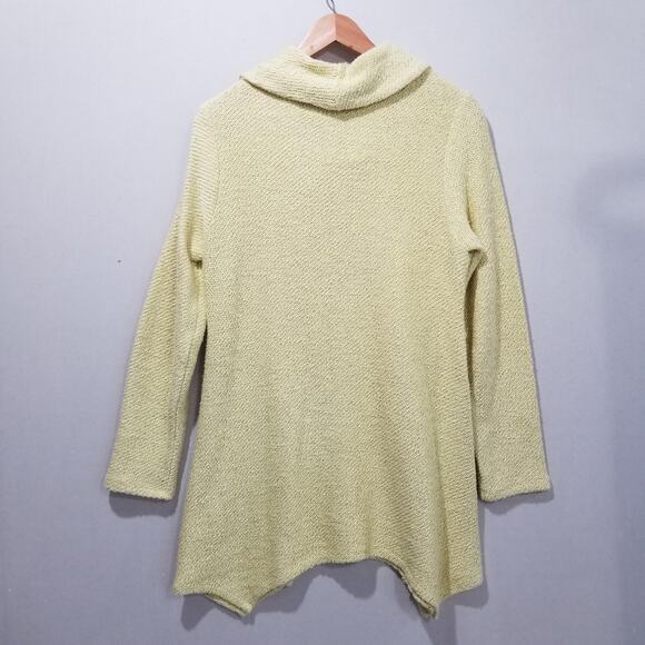 Soft Surroundings Sweater Womens Small Yellow Cowl Neck Breakwater Tunic 2A793 - Picture 2 of 10